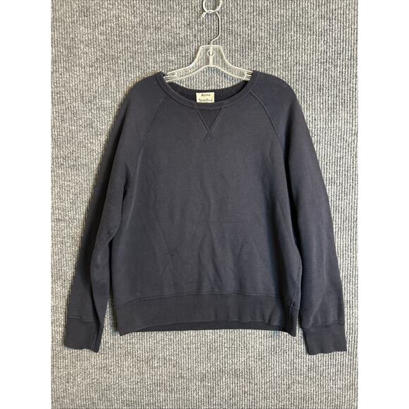 Acne Studios Womens Crewneck Blue Sweatshirt College Cotton Sz Large Pullover - Picture 1 of 6